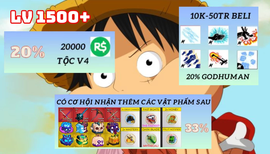 Acc Blox Fruits 10k Random, Lv 1500 - Max